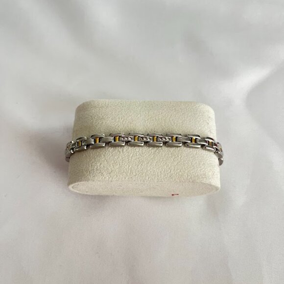 Citizen Silver & Gold Tone Stainless Steel Bracelet Band With Crystals - Picture 2 of 5